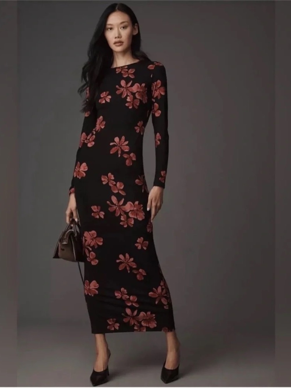 Reformation $198 Tommie Long Sleeve Jersey Floral Dress